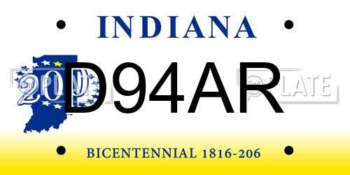 D94AR Indiana License Plate