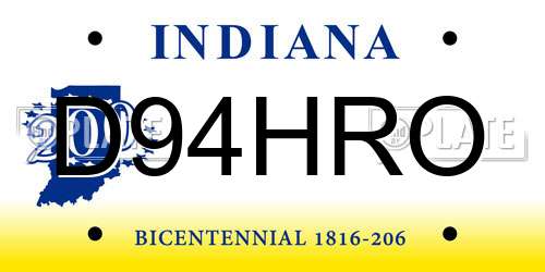 D94HRO Indiana License Plate