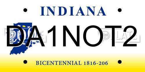 DA1NOT2 Indiana License Plate