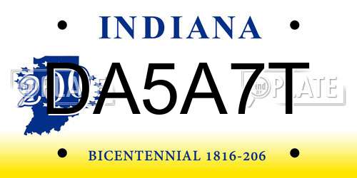 DA5A7T Indiana License Plate