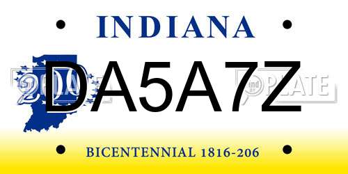 DA5A7Z Indiana License Plate