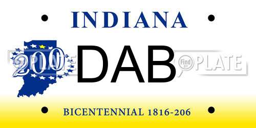 DAB Indiana License Plate