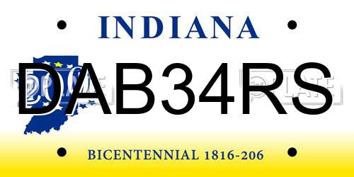 DAB34RS Indiana License Plate