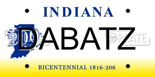 DABATZ Indiana License Plate