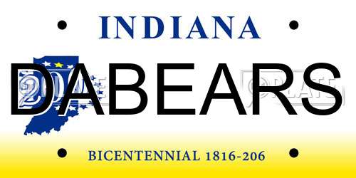 DABEARS Indiana License Plate