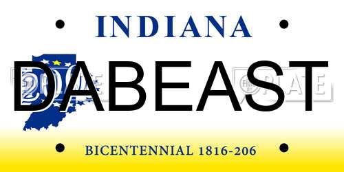 DABEAST Indiana License Plate