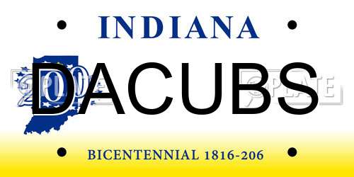 DACUBS Indiana License Plate