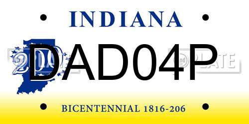 DAD04P Indiana License Plate