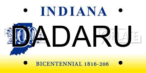 DADARU Indiana License Plate