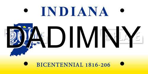 DADIMNY Indiana License Plate