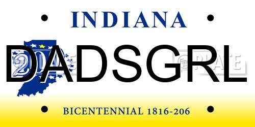 DADSGRL Indiana License Plate