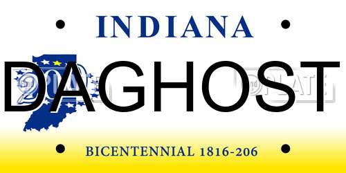DAGHOST Indiana License Plate