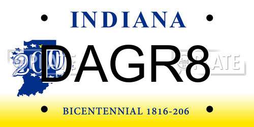 DAGR8 Indiana License Plate
