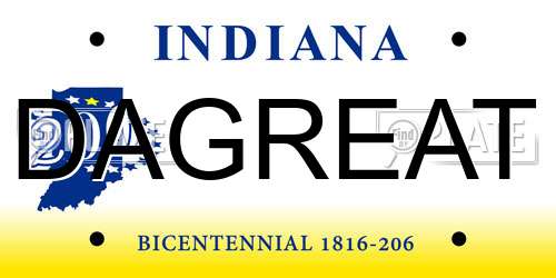 DAGREAT Indiana License Plate