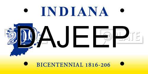 DAJEEP Indiana License Plate
