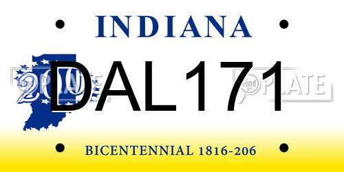 DAL171 Indiana License Plate