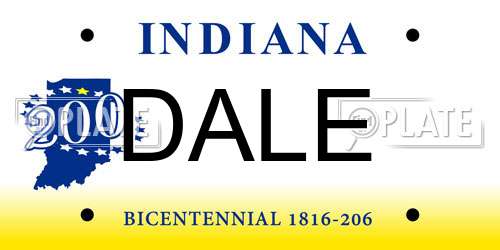 DALE Indiana License Plate
