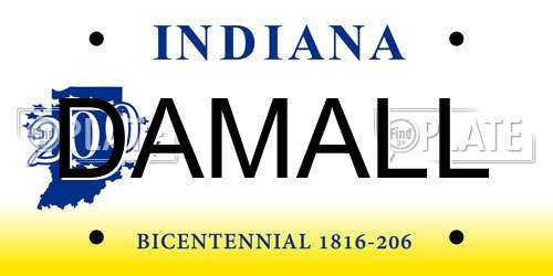 DAMALL Indiana License Plate