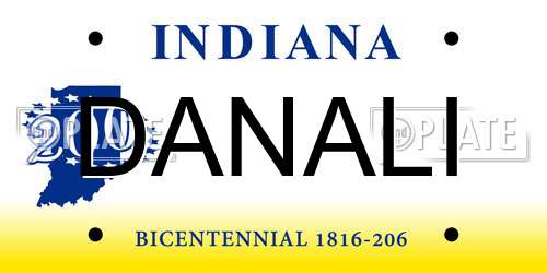 DANALI Indiana License Plate