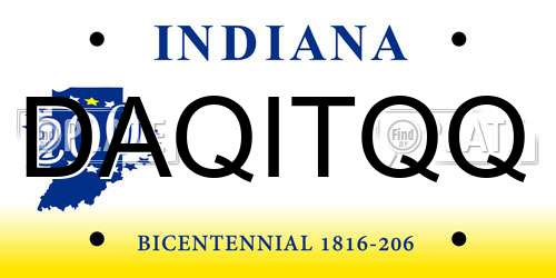 DAQITQQ Indiana License Plate