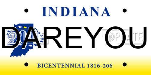 DAREYOU Indiana License Plate