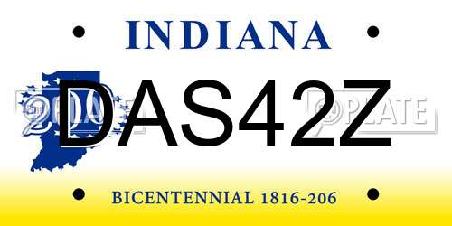 DAS42Z Indiana License Plate