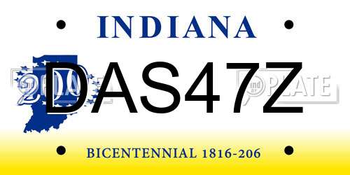 DAS47Z Indiana License Plate