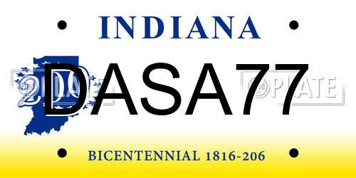 DASA77 Indiana License Plate