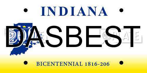 DASBEST Indiana License Plate
