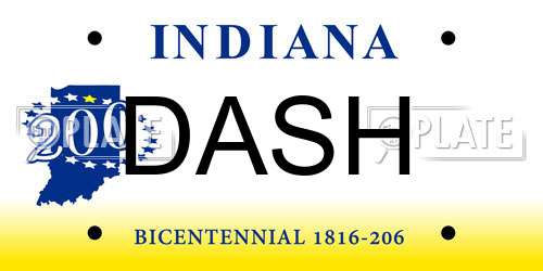 DASH Indiana License Plate