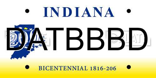 DATBBBD Indiana License Plate