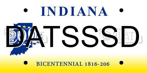 DATSSSD Indiana License Plate