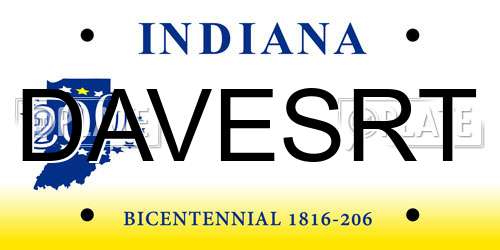 DAVESRT Indiana License Plate