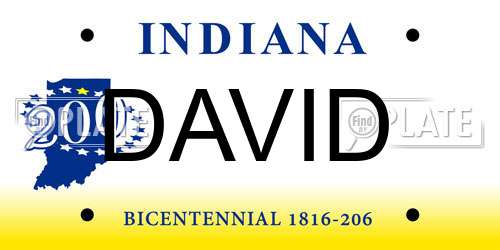 DAVID Indiana License Plate