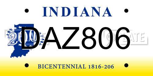 DAZ806 Indiana License Plate