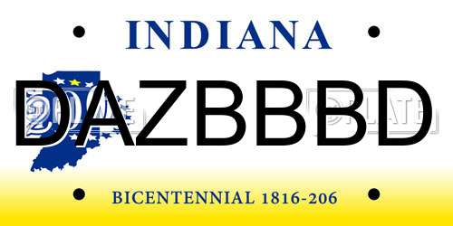 DAZBBBD Indiana License Plate