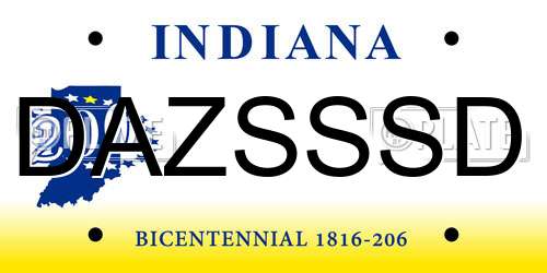 DAZSSSD Indiana License Plate