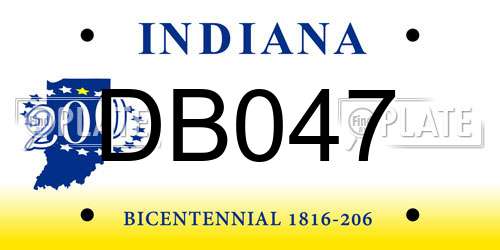 DB047 Indiana License Plate