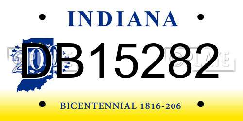 DB15282 Indiana License Plate