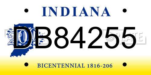 DB84255 Indiana License Plate