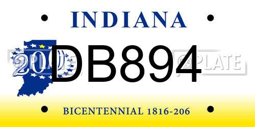 DB894 Indiana License Plate