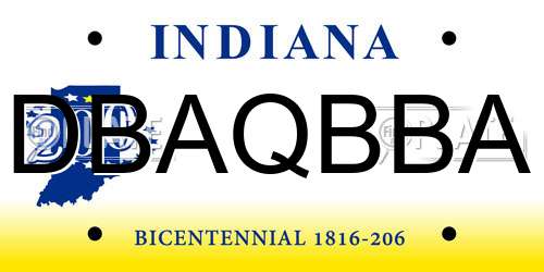 DBAQBBA Indiana License Plate