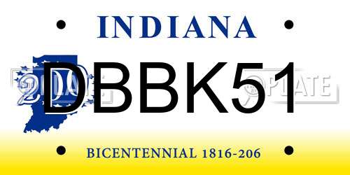 DBBK51 Indiana License Plate