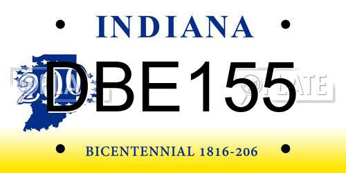 DBE155 Indiana License Plate