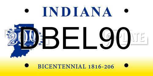 DBEL90 Indiana License Plate
