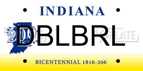DBLBRL Indiana License Plate