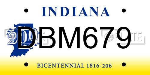 DBM679 Indiana License Plate