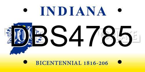 DBS4785 Indiana License Plate