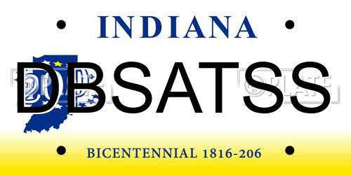 DBSATSS Indiana License Plate