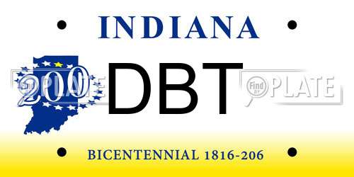 DBT Indiana License Plate